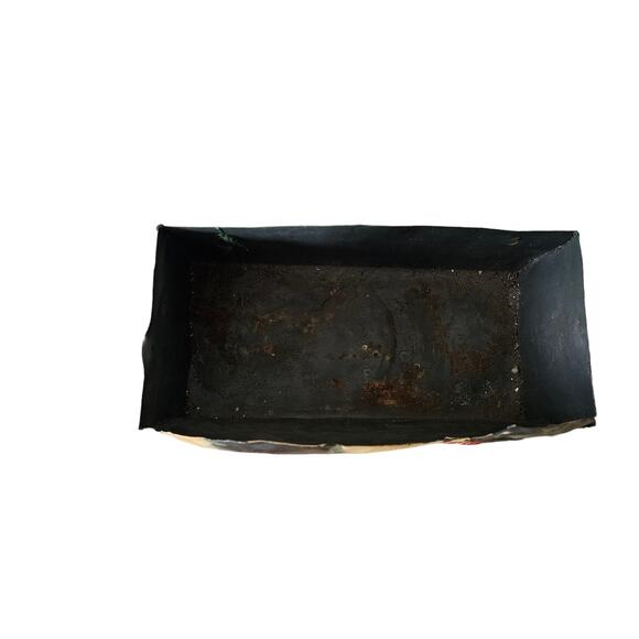 Vintage Hand Painted Signed Cat Metal Flower/ Utility Box Rustic Decor - Picture 5 of 6